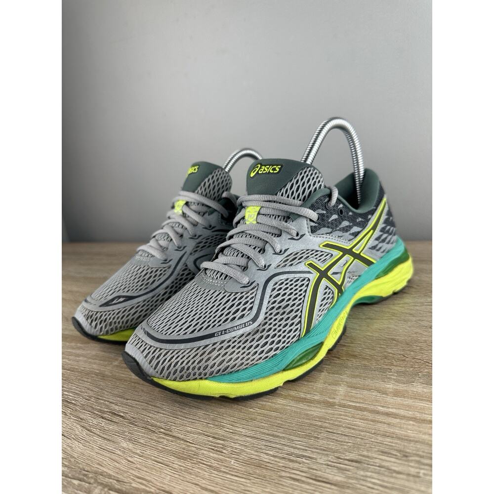 ASICS Gel Cumulus 19 Women’s Running Shoes Gray Neon Green Teal Size 7 US